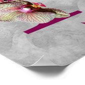 Poster Monogramme Initial Élégant Orchidée R Personnalisé (Coin)