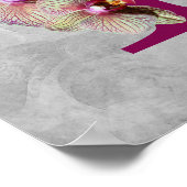 Poster Monogramme Initial Élégant Orchidée T Personnalisé (Coin)