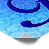 Poster Monogramme initial F (Coin)