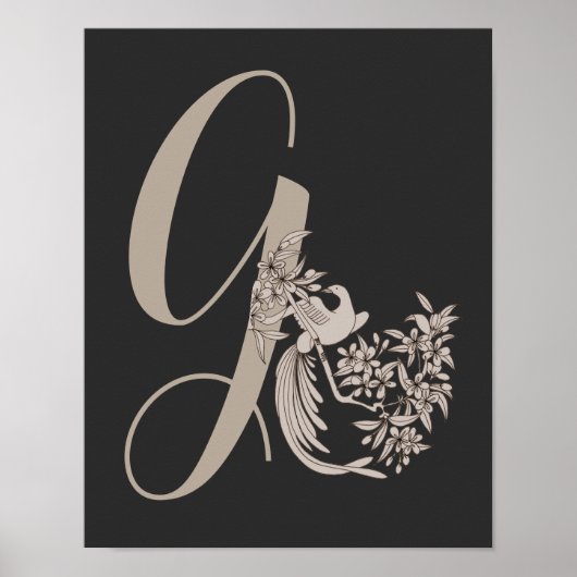 Poster Monogramme initial G élégant (Devant)