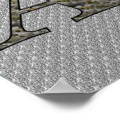 Poster Monogramme Initiale A Fleur d'Hydrangea Personnali (Coin)