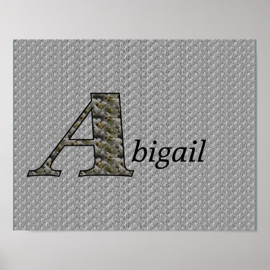 Poster Monogramme Initiale A Fleur d'Hydrangea Personnali (Devant)