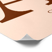 Poster Monogramme Initiale A Personnalisé Rose Orange (Coin)