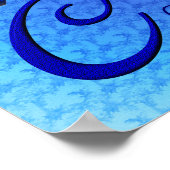 Poster Monogramme Initiale C Nom Personnalisé Bluebird (Coin)