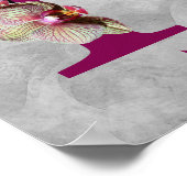 Poster Monogramme Initiale Élégant Orchidée K Personnalis (Coin)