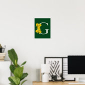 Poster Monogramme initiale G personnalisée jonquille (Bureau à domicile)