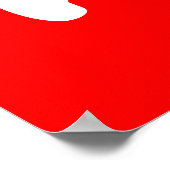 Poster Monogramme initiale lettre calligraphiée rouge bla (Coin)