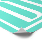 Poster Monogramme Initiales 3 Moderne Gras | Blanc Sur Aq (Coin)