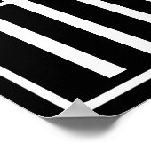 Poster Monogramme Initiales 3 Modernes Gras | Blanc Sur N (Coin)