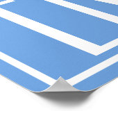 Poster Monogramme Initiales 3 Modernes Gras | Bleu Clair (Coin)