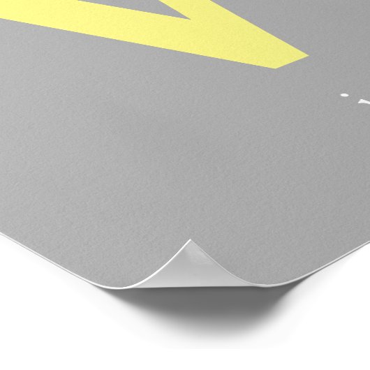 Poster Monogramme jaune et gris (Coin)