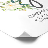 Poster Monogramme Lettre G Décor Floral Rose (Coin)