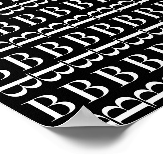 Poster Monogramme Lettre initiale B, Choisir la couleur A (Coin)