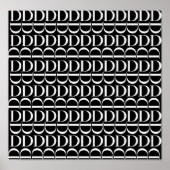 Poster Monogramme Lettre initiale D, Choisir la couleur A (Devant)