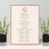 Poster Monogramme Mariage Cérémonie Programme Panneau de 