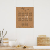 Poster Monogramme Mariage de liège à vin rustique Graphiq (Cuisine)