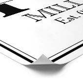 Poster Monogramme Mariage noir et blanc (Coin)