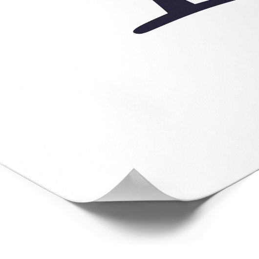 Poster Monogramme moderne élégant bleu clair initial (Coin)