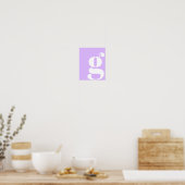Poster Monogramme Moderne Lettre Initiale Lavande Pastel (Cuisine)