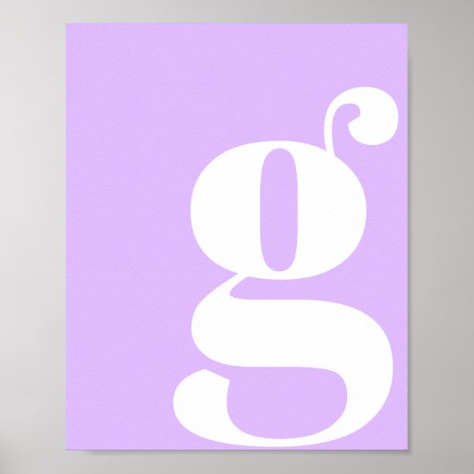 Poster Monogramme Moderne Lettre Initiale Lavande Pastel (Devant)