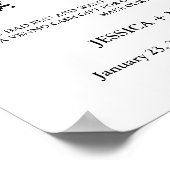 Poster Monogramme moderne mariage de lune de miel code QR (Coin)