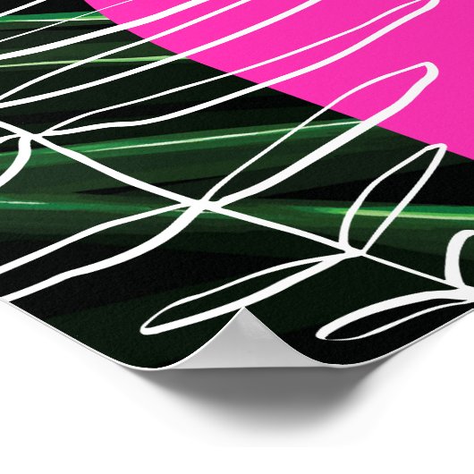 Poster Monogramme Neon Arches Tropical Palm Leaf Mariage (Coin)