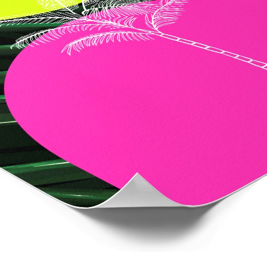 Poster Monogramme Neon Arches Tropical Palm Tree Mariage (Coin)