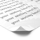 Poster Monogramme noir et blanc pourpre Damas (Coin)