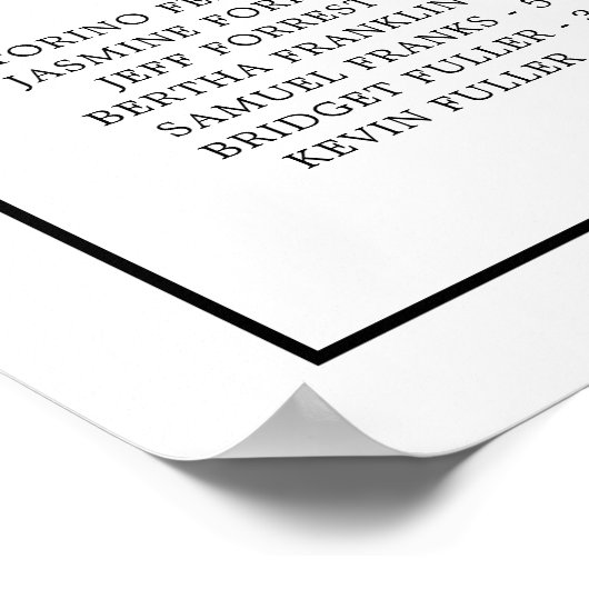 Poster Monogramme noir et blanc simple Mariage élégant (Coin)