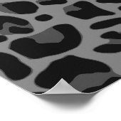 Poster Monogramme noir léopard rose parties scintillant (Coin)