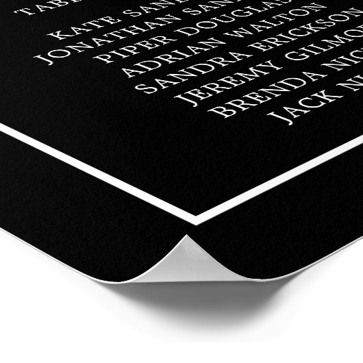 Poster Monogramme noir simple Mariage élégant (Coin)