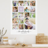 Poster Monogramme Nom Calligraphie Blanc Collage Photo 16 (Cuisine)