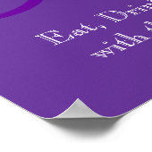 Poster Monogramme Nom Mariage Réception Signal Violet (Coin)