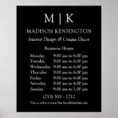 Poster Monogramme ou ajouter un logo Business Black (Devant)