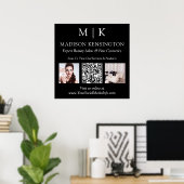 Poster Monogramme ou ajouter un logo Business QR Code pho (Bureau à domicile)