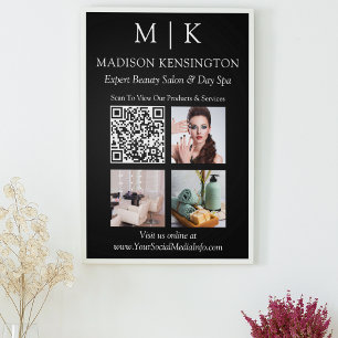 Poster Monogramme ou ajouter un logo Business QR Code pho