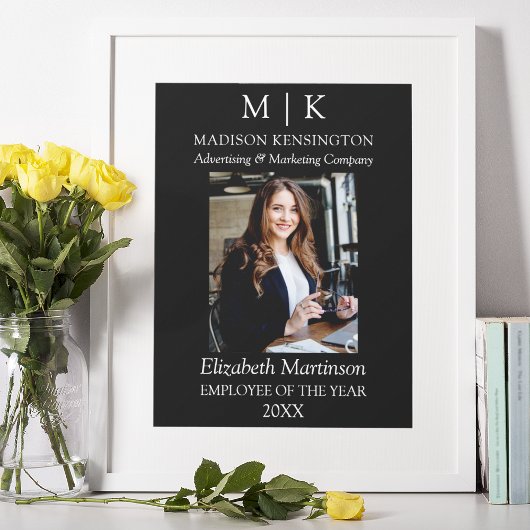 Poster Monogramme ou ajouter un logo Employé du prix d'en