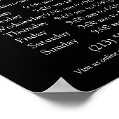 Poster Monogramme ou ajouter un logo Heures d'affaires Pe (Coin)