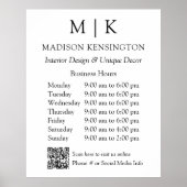 Poster Monogramme ou ajouter un logo Heures d'ouverture Q (Devant)