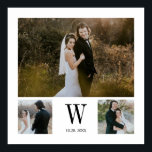 Poster Monogramme personnalisé 3 Collage photo<br><div class="desc">Design moderne et élégant imprimé Personnalisé Monogramme 3 Photo Collage Imprimer Poster qui peut être customisé avec votre texte. Découvrez le magasin Graphic Art Design pour d'autres produits qui correspondent à ce design !</div>