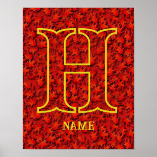 Poster Monogramme personnalisé avec vos initiales et nom