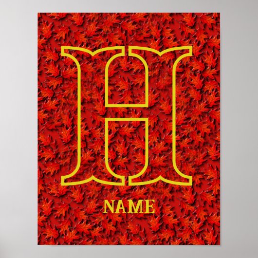 Poster Monogramme personnalisé avec vos initiales et nom  (Devant)