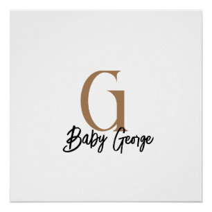 Poster monogramme personnalisé de bébé unisexe nom person