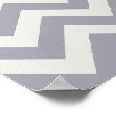 Poster Monogramme personnalisé gris clair Chevron (Coin)