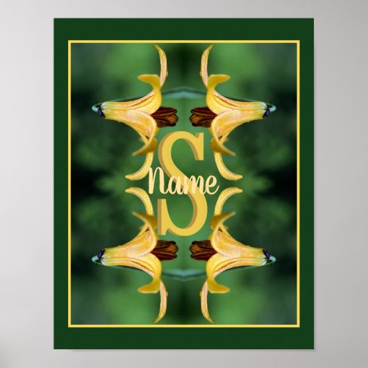 Poster Monogramme personnalisé initial nom Art de lys sau (Devant)
