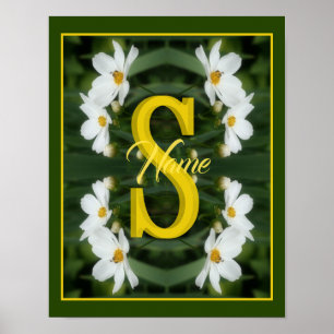 Poster Monogramme personnalisé Initiale Nom Art de Margue