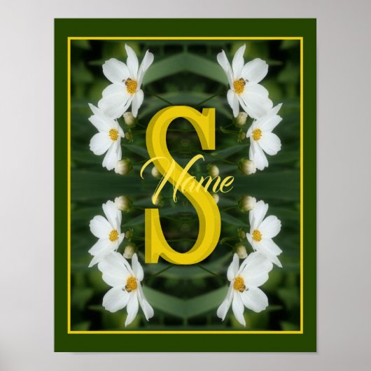 Poster Monogramme personnalisé Initiale Nom Art de Margue (Devant)