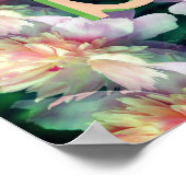 Poster Monogramme personnalisé initiale nom art pivoine (Coin)