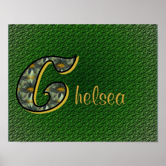 Poster Monogramme personnalisé initiales C Daisies (Devant)