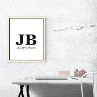 Monogramme personnalisé moderne Nom initial Noir e